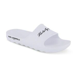 Karl Lagerfeld White Logo Slide Sandals
